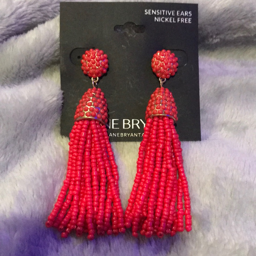 Beaded Tassel Dangle Earrings